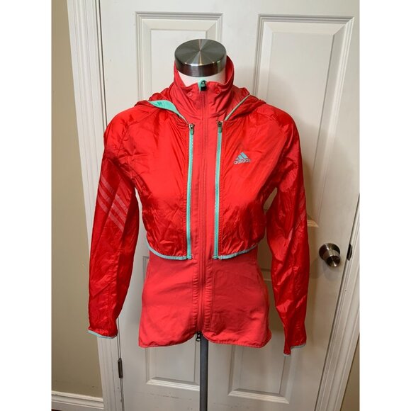Adidas Red Double Zipper Vest Jacket Combo Windbreaker NWT, Size XS - Picture 1 of 10